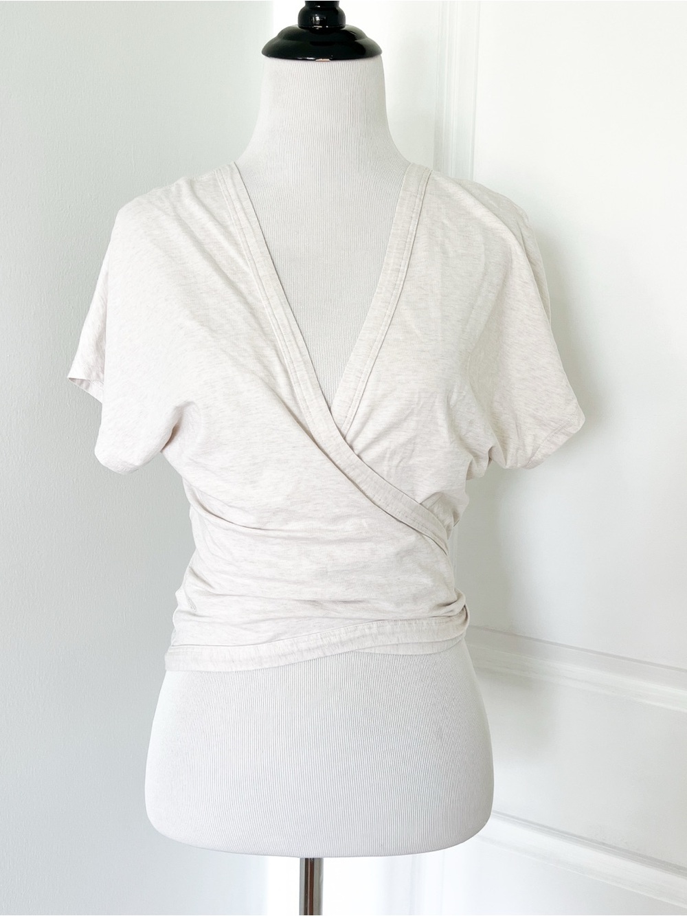 lululemon athletica Cream Wrap Short Sleeve Top